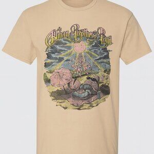 Allman Brothers Band Graphic Tee Tan Small – Vintage-Inspired Garment Dyed 100%